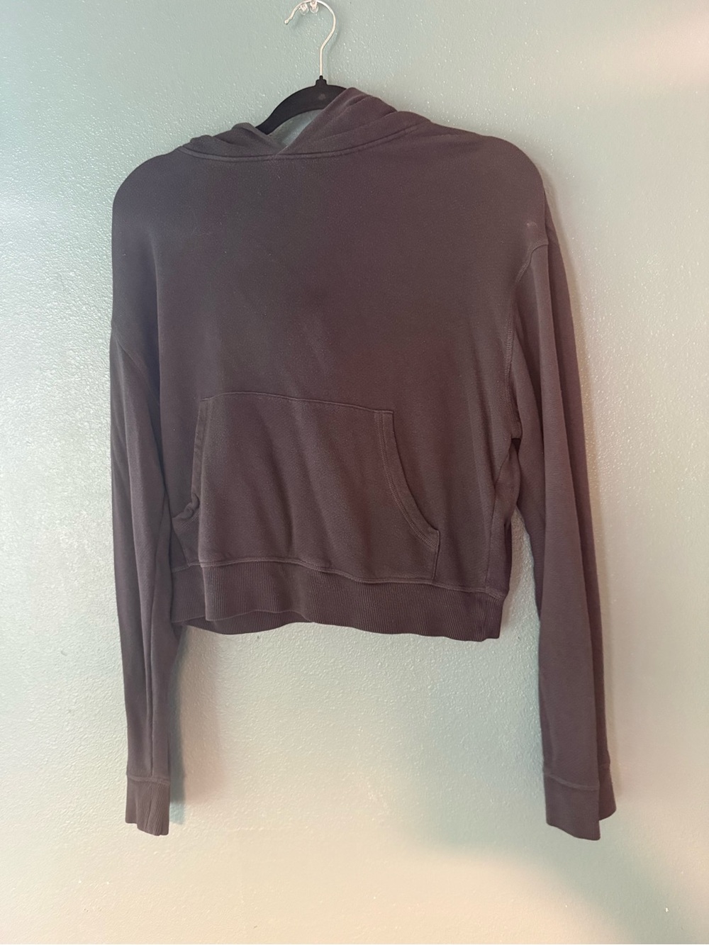 SKIMS Cropped Hoodie in Dark Brown